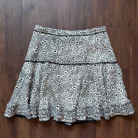 Derek Lam 10 Crosby Silk Blend Floral Jacquard Black White Mini Skirt Women’s 4 - Picture 4 of 9